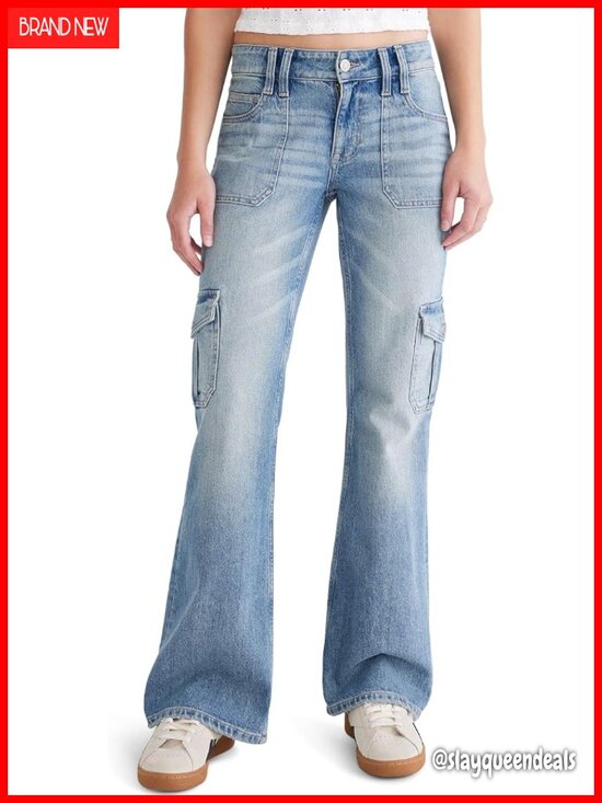 Denim - Flare Mid-Rise Cargo Jean - 32 Inseam